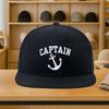 Captain Anchor Print Polyester Baseball Cap Adjustable Snapback Hat Casual Streetwear for Adults