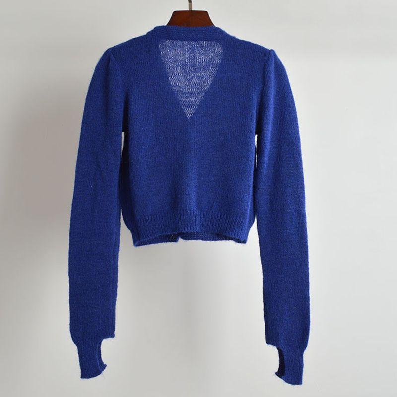 Spring & Fall New V-neck Long Sleeves Knitting Cardigan Female Fashion Open Hand Stylish Easiest for Match Slimming Youthful-Looking Sweater Top