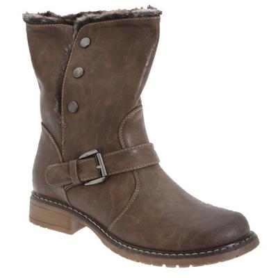 Womens/Ladies Fold Down Biker Style Ankle Boots