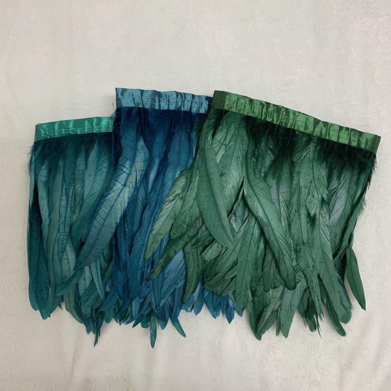 Arts & Hobbies Sapphire Blue 25-30Cm/10-12Inch Rooster Tail Feathers Trims Cock 2Meters Blue Green Dress Diy Decoration Accessories For Crafts Ribbon Plume