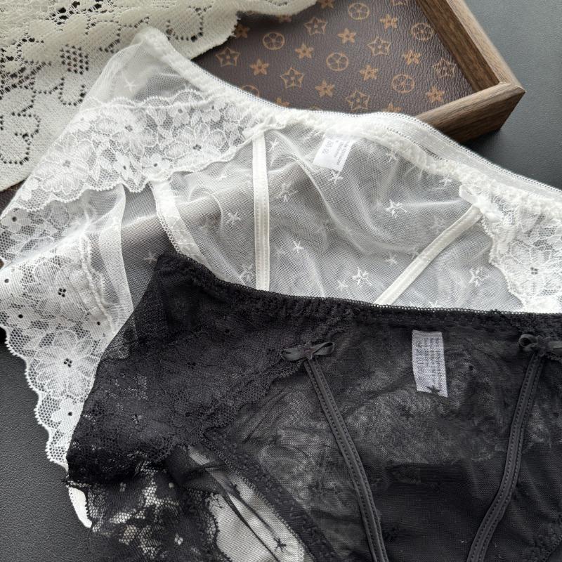 Ladies Spring and Summer Sexy High Slit Mesh Lace Panties