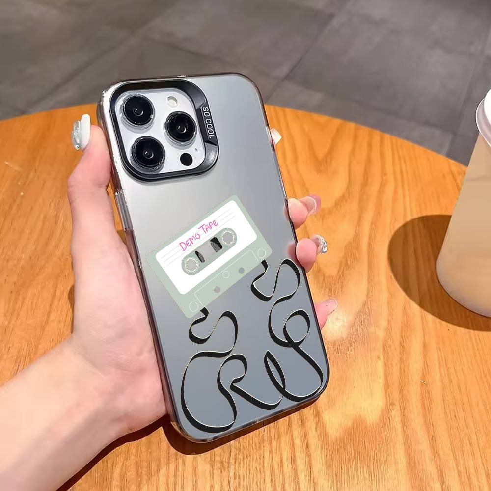 V-Video C-Cassette T-Tape  Phone Case For iPhone17,16,15,14,13,12,11 Plus,Pro Max Black Candy silver phone case