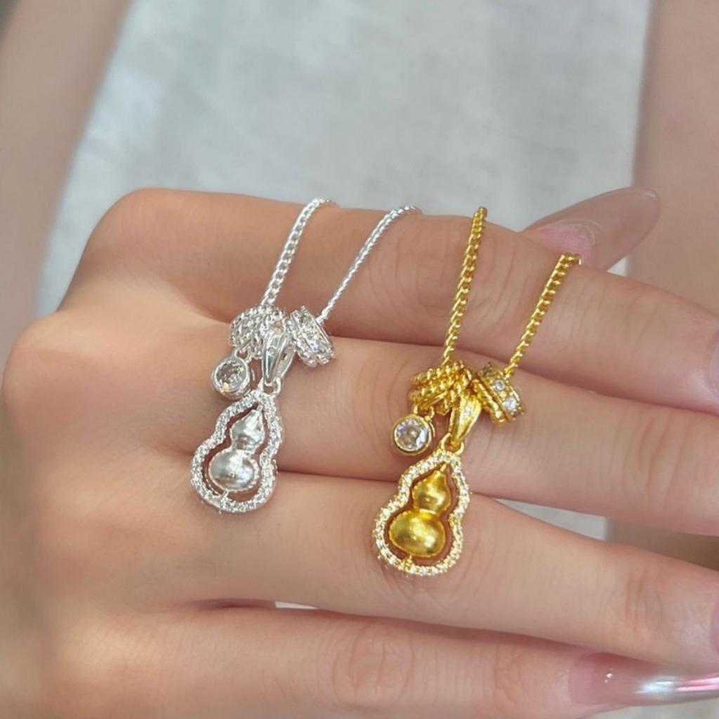 Intricately embellished gourd necklace, dazzling and exquisite, with a unique design, niche clavicle chain