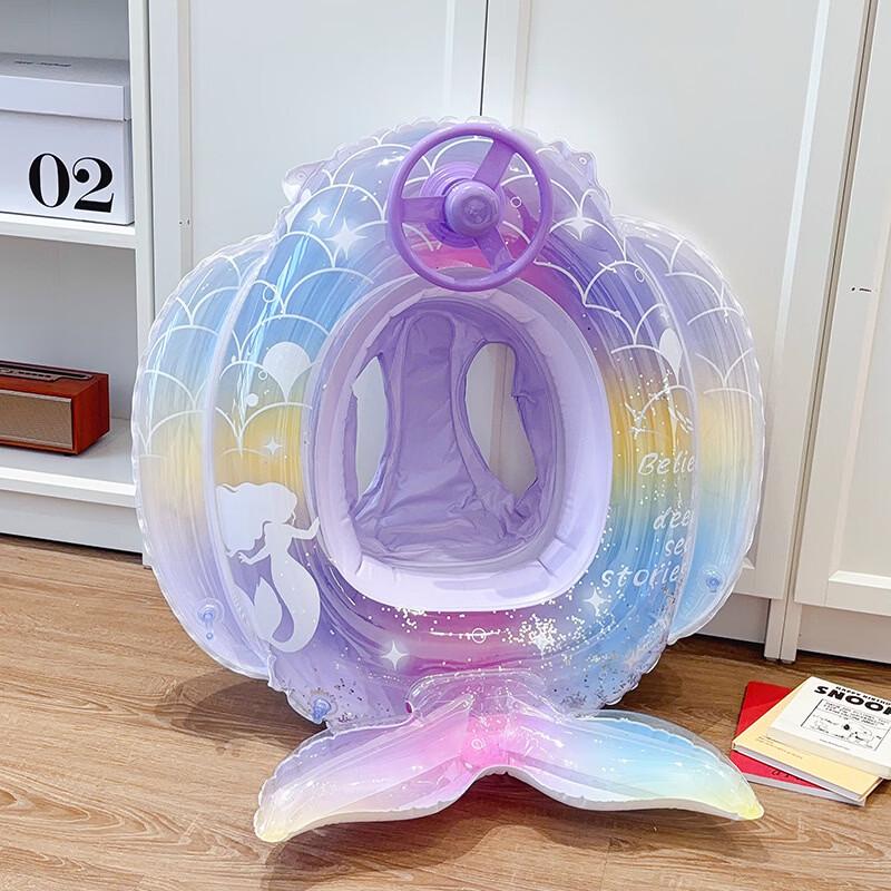 Children s Inflatable Mermaid Steering Wheel Baby Swim Float
