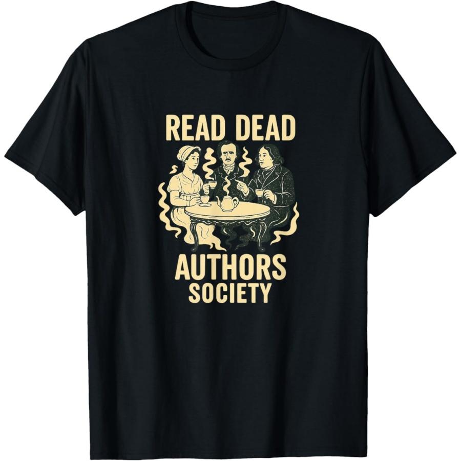 QINIHUI Read Dead Authors Society Bookish Humor Design Ghost Meme T-Shirt XXXXXL разноцветный