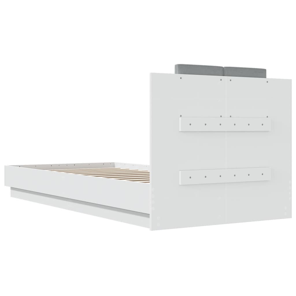 Vidaxl Rama Łóżka Z Wezgłowiem I Led, Biała, 90X200 Cm