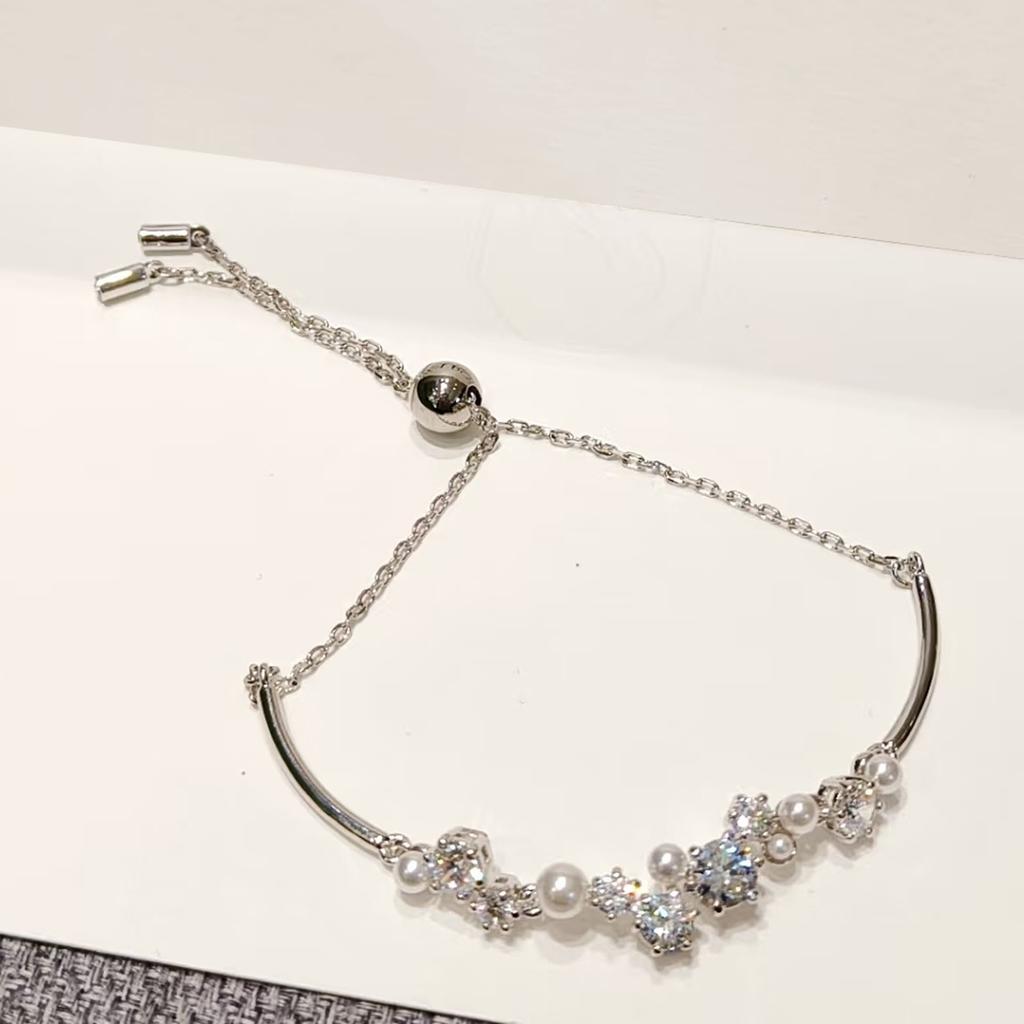 Heart Necklace Women's High Jewelry Set Luxury Pearl Necklace Earrings Ring Bracelet Suitable for Wedding Gifts