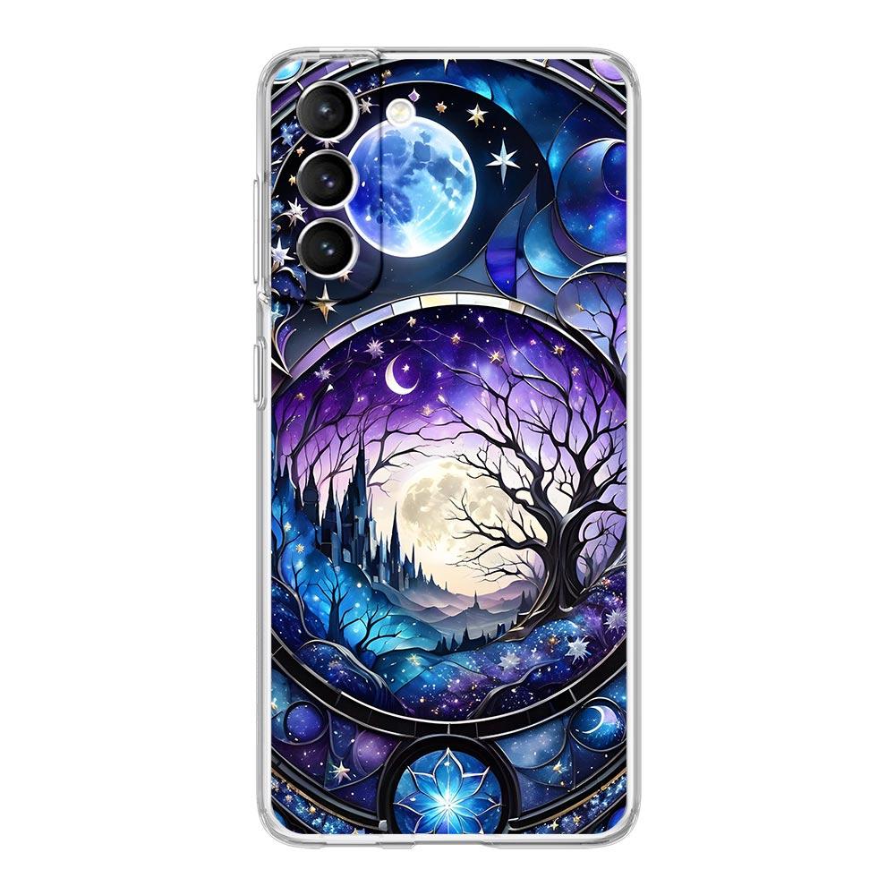 Transparent Phone Case Cover for Samsung Galaxy S25 S24 S23 S22 S20 S21 FE Ultra S25 Edge Plus 5G Capas Universe Starry Sky Moon