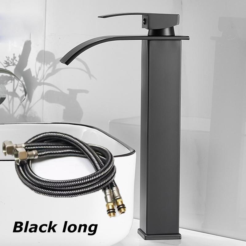Waterfall Style Stainless Steel Faucet Above Counter Basin With Hot And Cold Water Inlet Pipe Toilet Wash Basin Bathroom Home