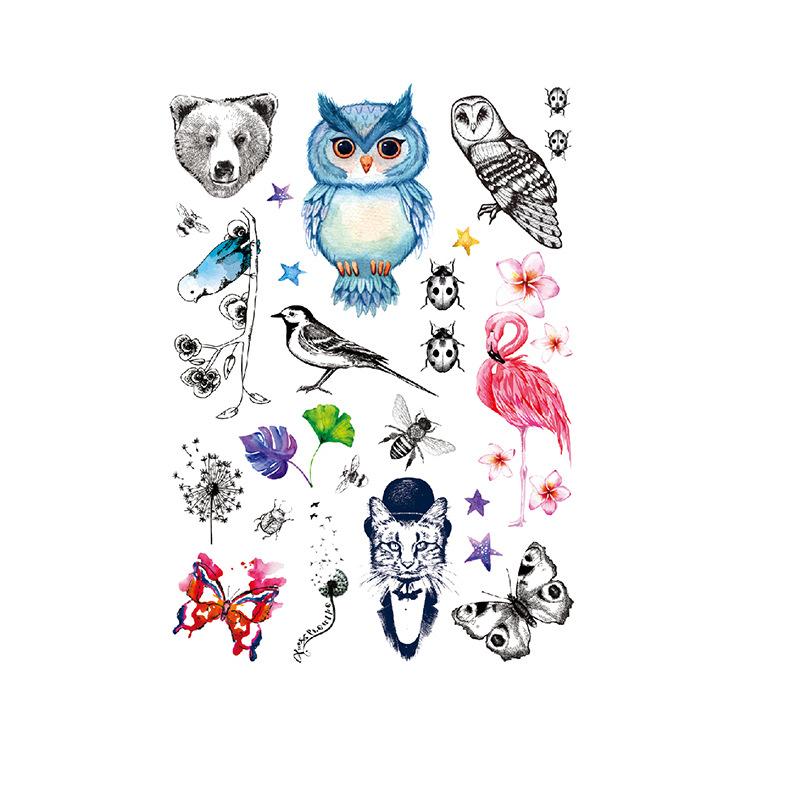 Elch Tattoo Aufkleber Schöne Frau Aquarell Wind Amazon Set Wasser Transfer Sexy Blume Arm Wasserdichter Tattoo Aufkleber