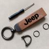 Per Auto Jeep Portachiavi ad Anello in Pelle Vintage Catena in Lega di Zinco Chiave per Jeep Grand Cherokee Wrangler JK Gladiator Compass Renegad