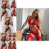 Elegant Women Sexy Lingerie Nightwear Dress Babydoll G-string Lace Bra Set For Romantic Evenings