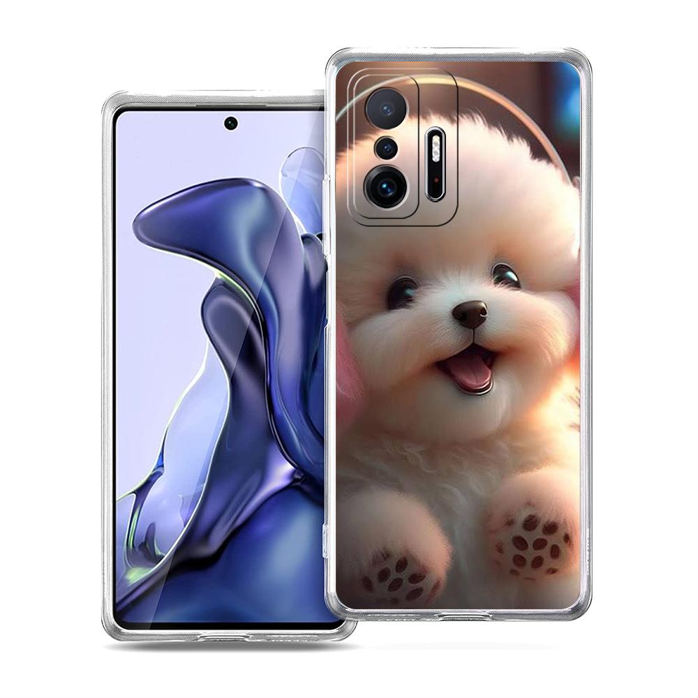 

Прозрачный чехол для телефона для Xiaomi Mi 14 13 12 11 Ultra 13T 12T 11T Poco X3 NFC F3 F6 Pro Lite 5G Мягкий корпус из ТПУ Милый мультяшный пес Xiaomi 12 Pro