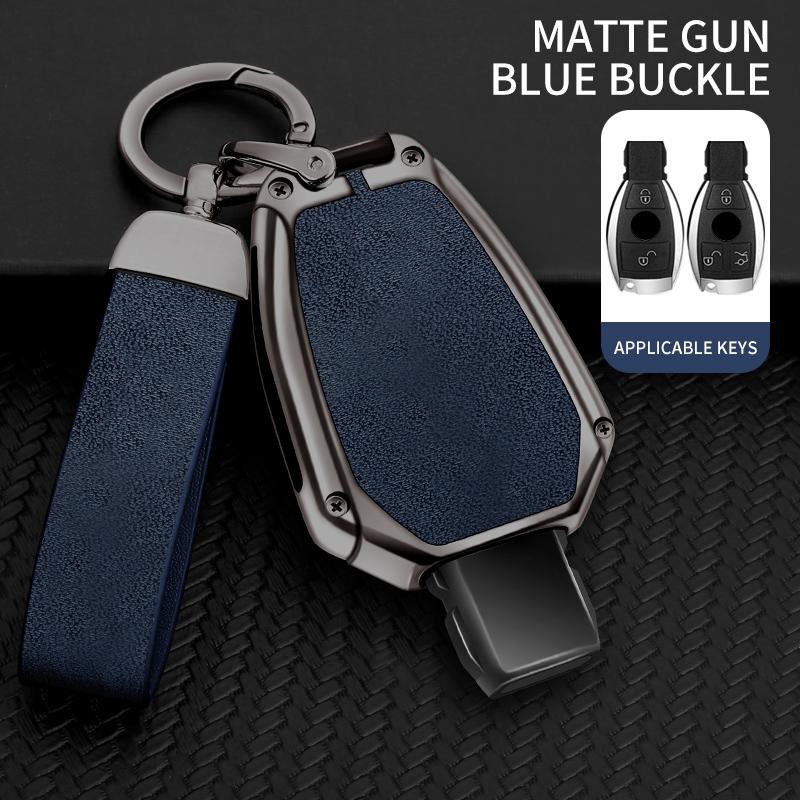

Metal Leather Car Key Case Keychain For Mercedes-Benz A C E S G-Class Glc Cle Cla Glb Glk Gls W177 W205 W212 W213 W222 X167 Amg