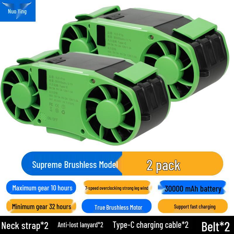 Portable Waist-Mounted Cooling Fan for Outdoor Construction