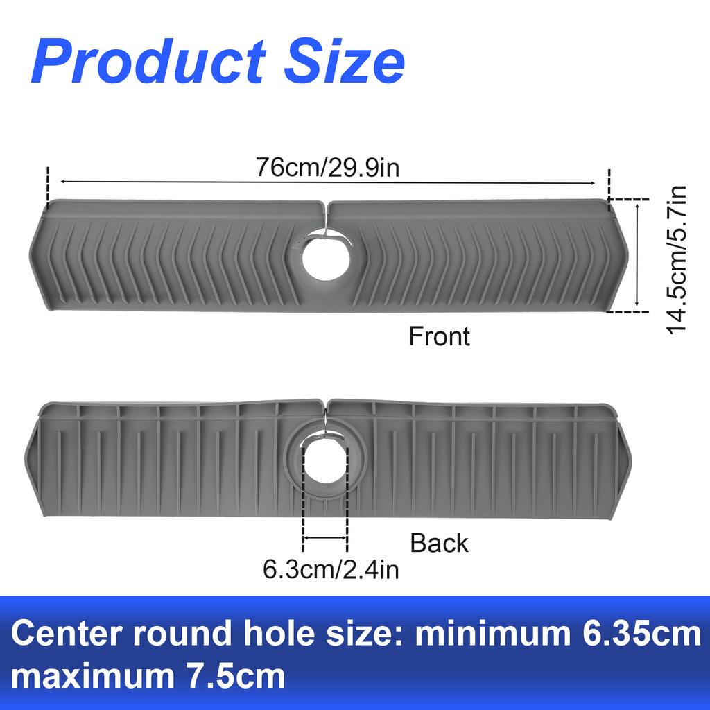 Kitchen Long Silicone Sink Faucet Mat Splash Guard Bathroom Absorbent Sink Splash Pad Countertop Protectors Mat Kitchen Gadgets