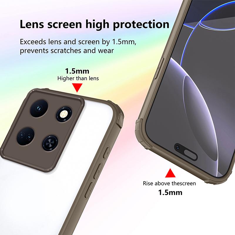 Dla Infinix Note 40 Nowe Przezroczyste Pancerne Wstrząsoodporne Etui Dla Infinix Note 50 Pro Plus Ochrona Obiektywu Aparatu Pokrowiec Note 30 Pro