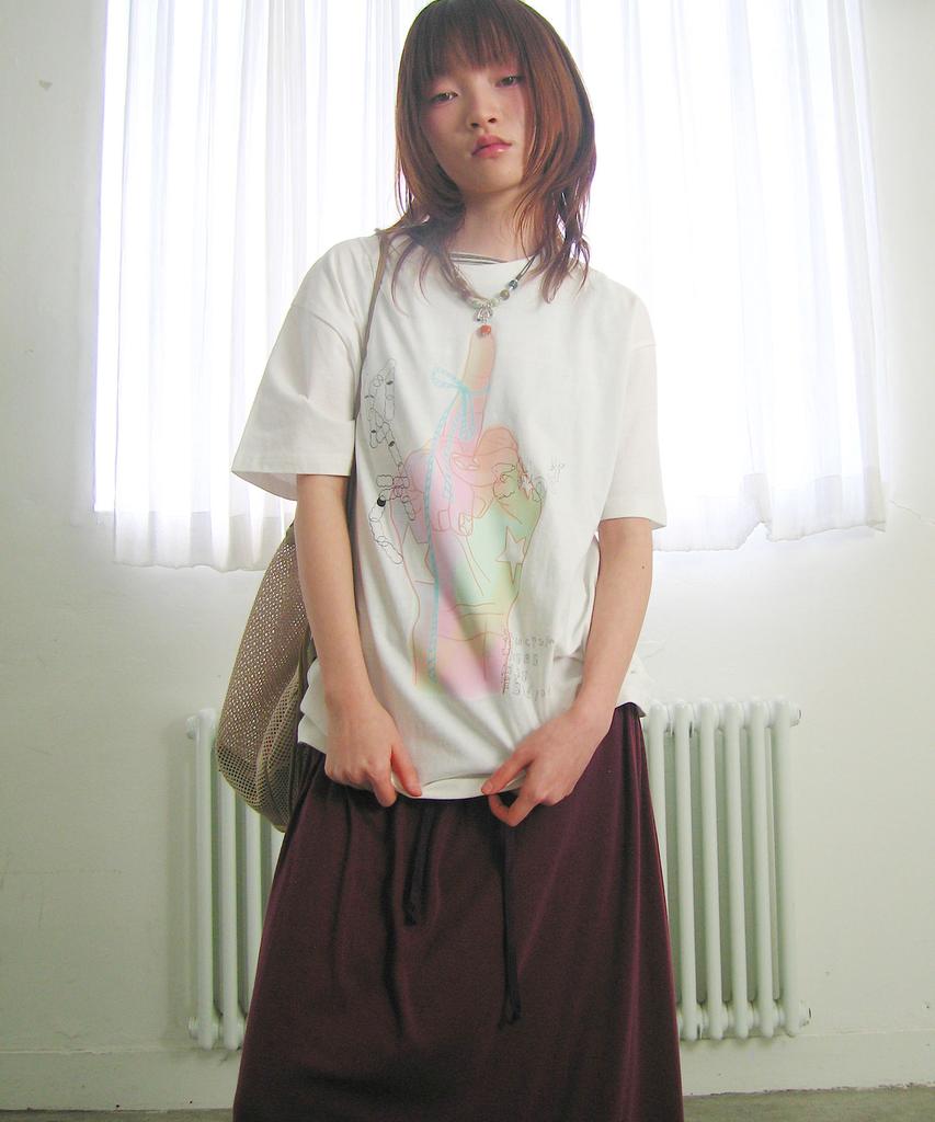 NICEGHOSTCLUB Rainbow Finger Tee_White(Ng2Gmut514A)