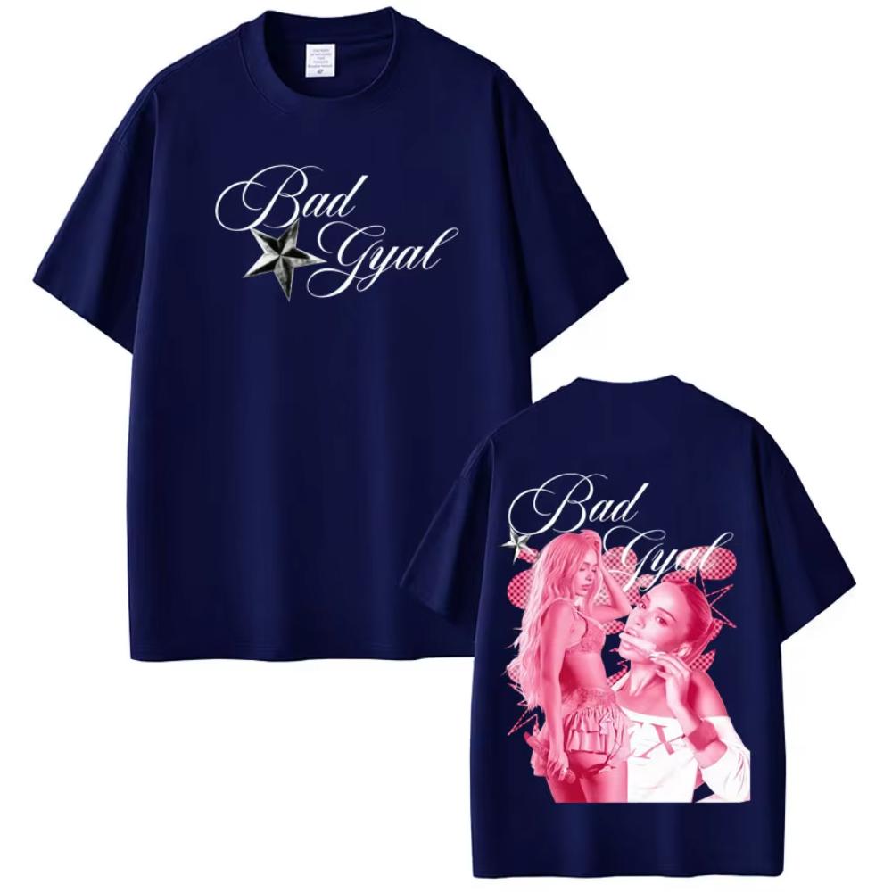 Singer Bad Gyal Tour Fashion Print T-shirts Men Women Harajuku T-shirt Summer Short-sleeved Casual Aesthetic Trendy T-shirt