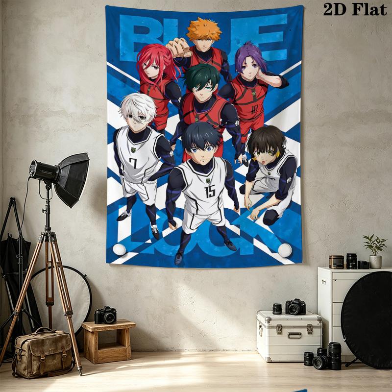 Blue Lock Wall Tapestry Aesthetic Wall Hanging Printed Fabric Blanket Decorative Tapestries For Bedroom Living Room Home Decor