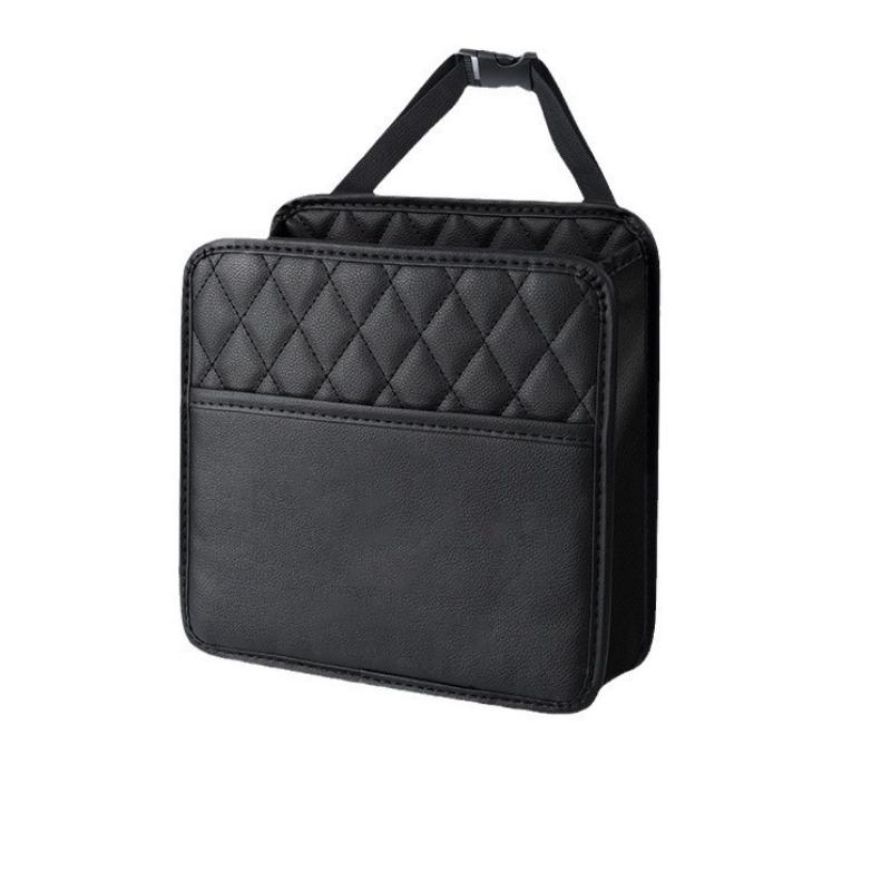 Multi-functional car seat back storage bag Leather storage bag Garbage bag Storage bag Garbage can storage for most models