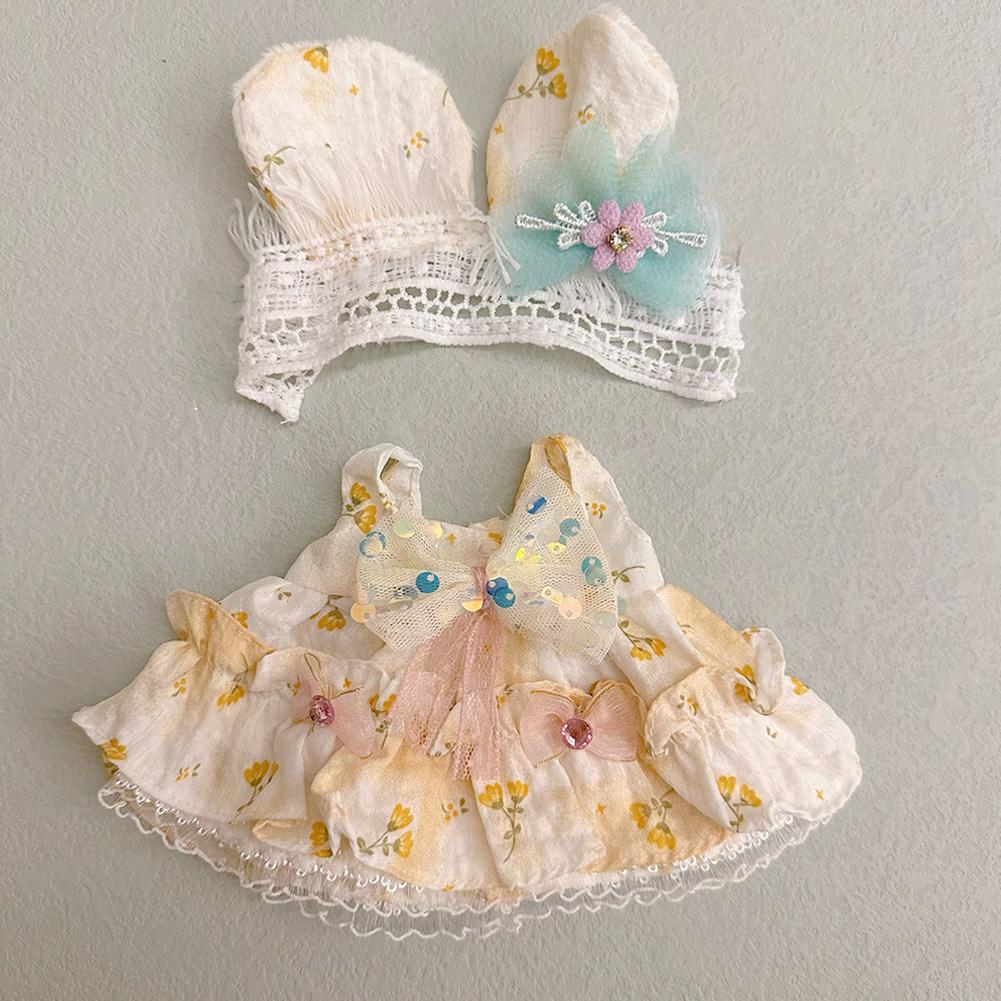 For 20CM Cotton Doll Rompers Cartoon Plush Doll Replacement Outfit Playing House Accessories Mini Clothes