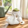 Plastic Reclining Cat Planter 3D Printed Kitten Planter Modern Decor Flowerpot  Room Decoration