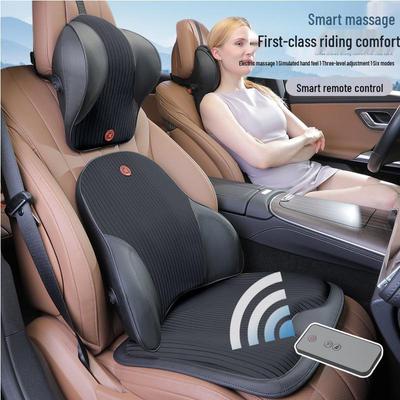 Elektrisch Massage Lendensteunkussen - Memory Foam Autostoelkussen met Afstandsbediening.