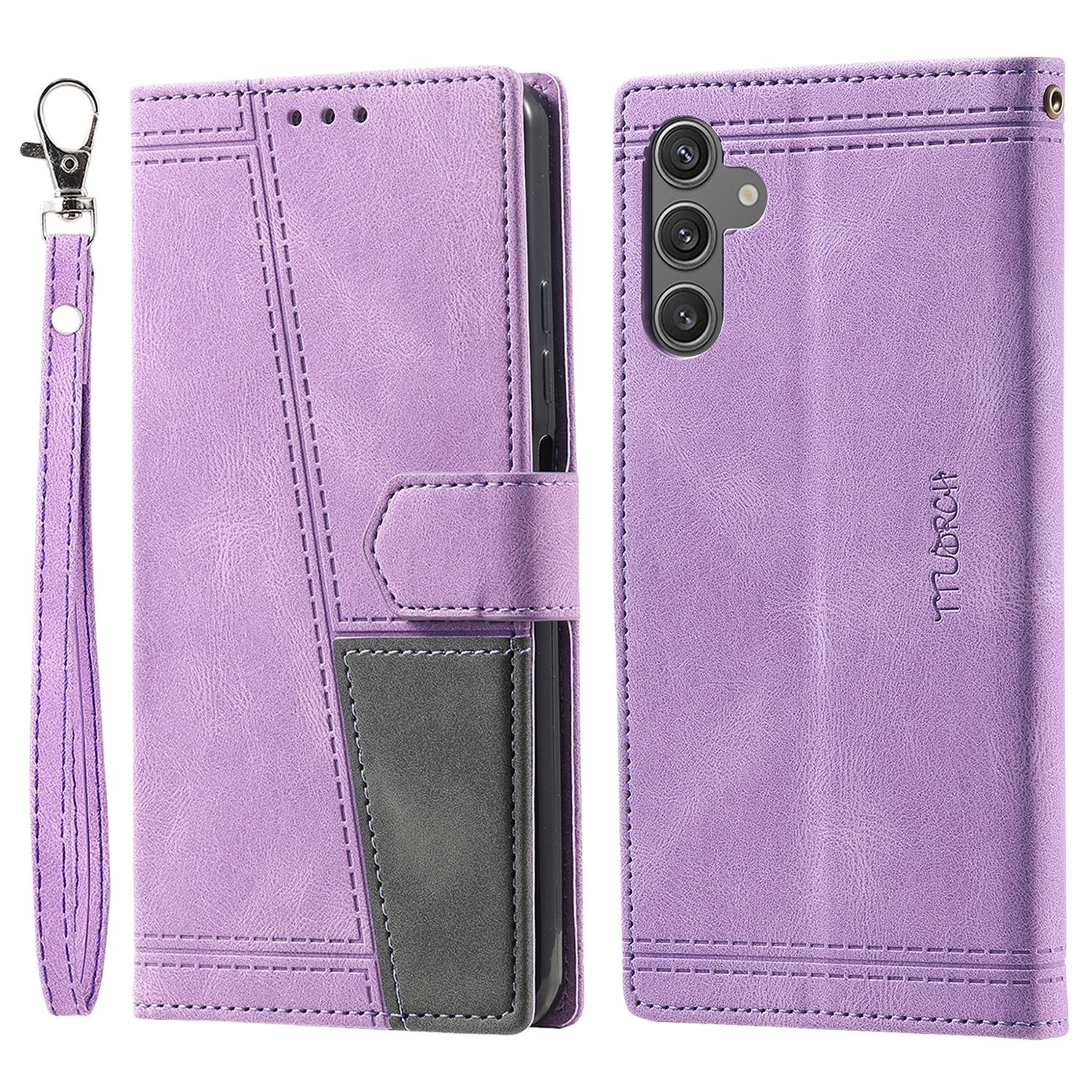 

Шкіряний чохол TTUDRCH Style 004 для Samsung Galaxy A56 5G із блокуванням RFID-підставкою для гаманця з ремінцем Purple