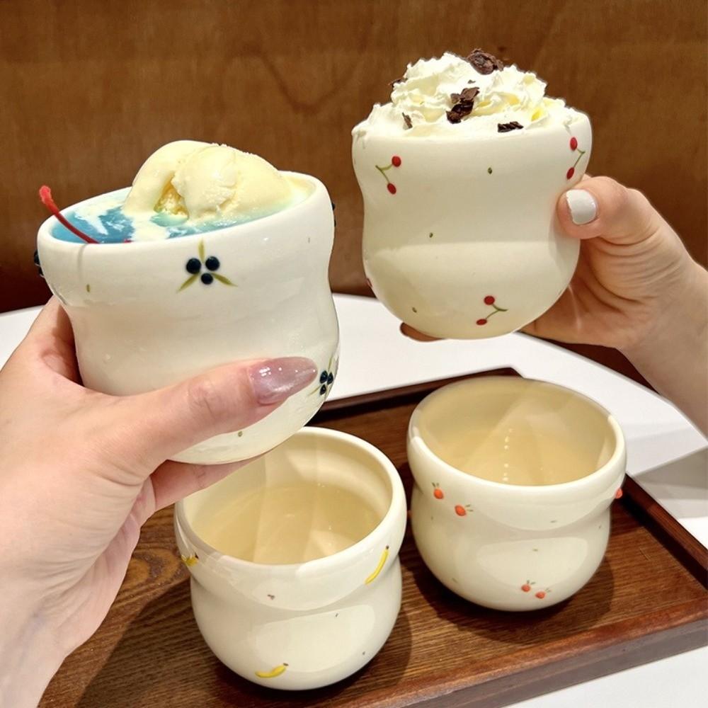Hand-painted Ceramic Mug Embossed Fruit Water Cup Exquisite Coffee Cup  Gift Giving