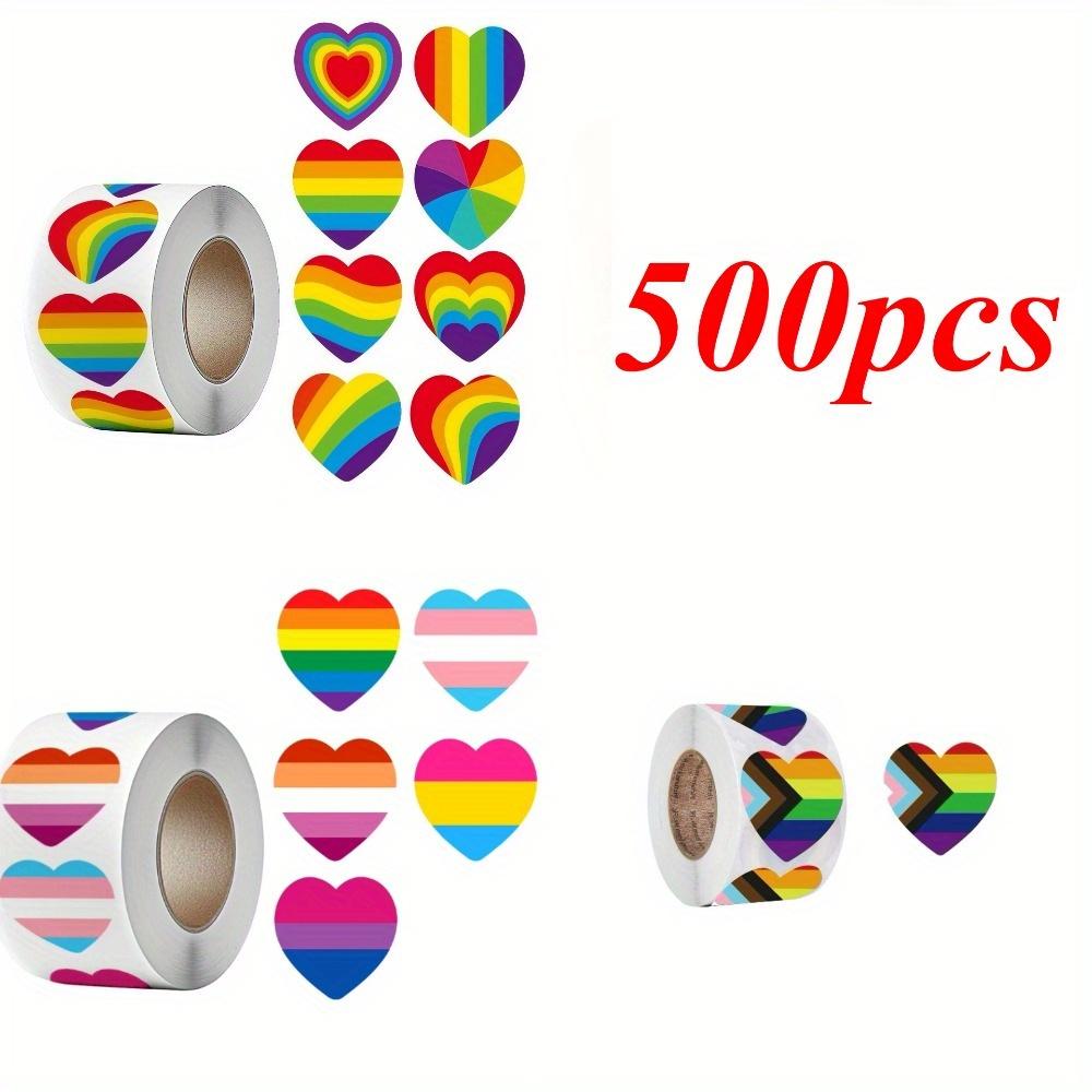 500pcs/ Roll LGBT Pride Month Love Valentine's Day Stickers Sealing Stickers Bisexual Lesbian Transgender Gift Decoration Stickers