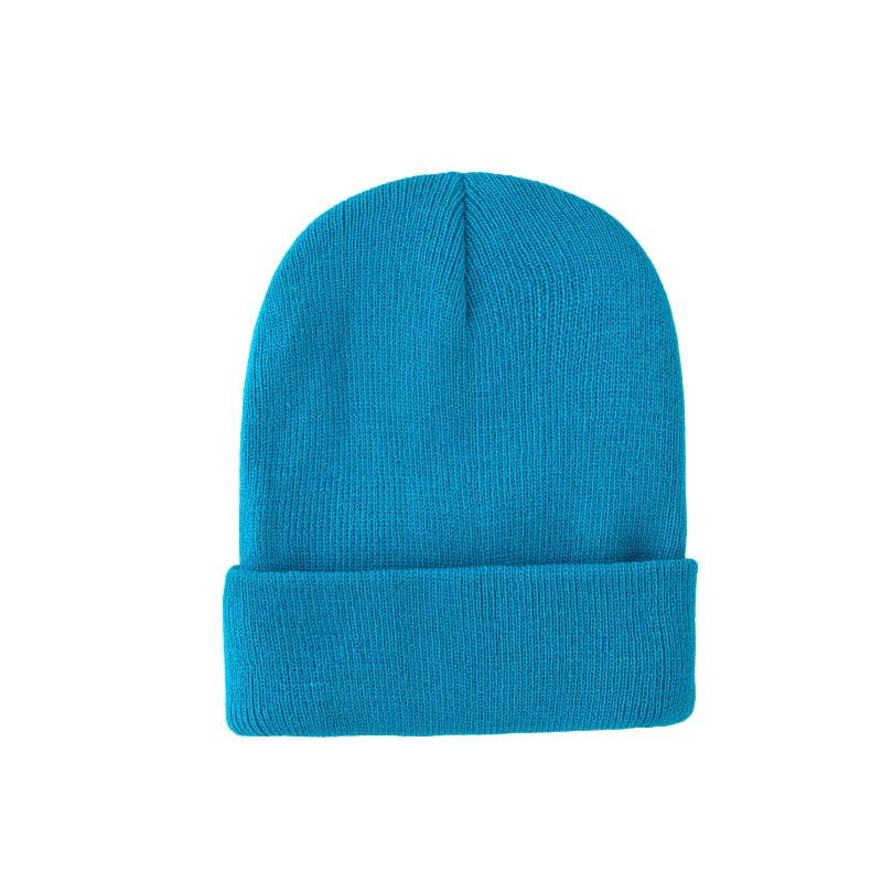 Custom Logo Unisex High Quality Plain Blank Dyed Solid Color Winter Hat Acrylic Knitted Cuffed Beanie