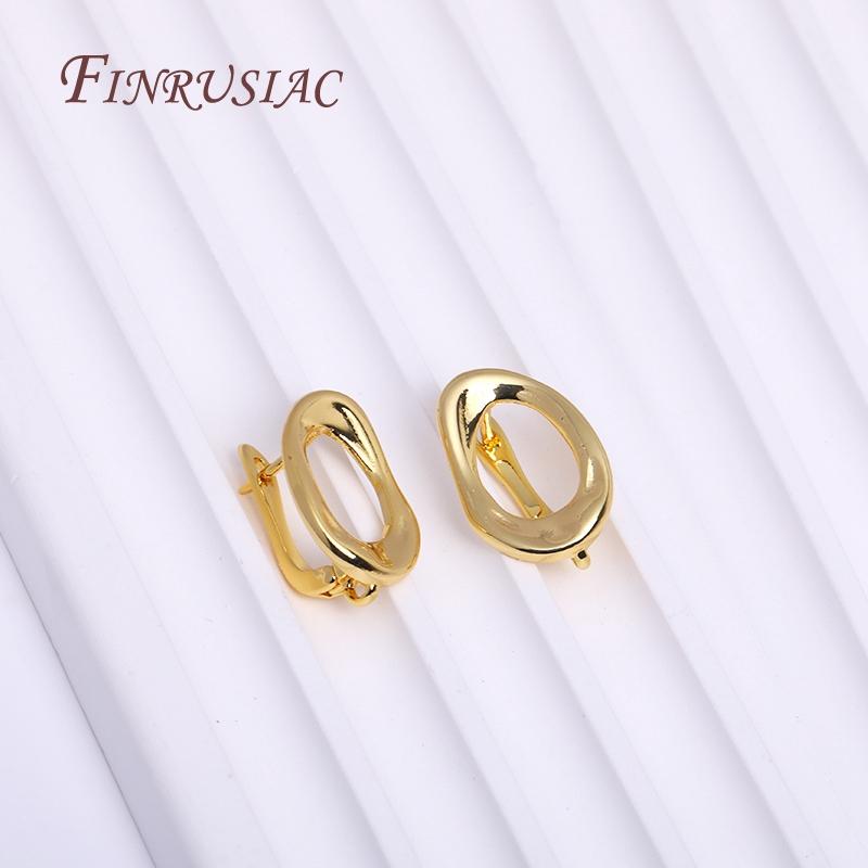 18K Gold Plated Earwires Fastener Earring Hooks Clasps For Women Tassel / Pearl Drop Earrings Findings DIY Earring Accessories 1 pair