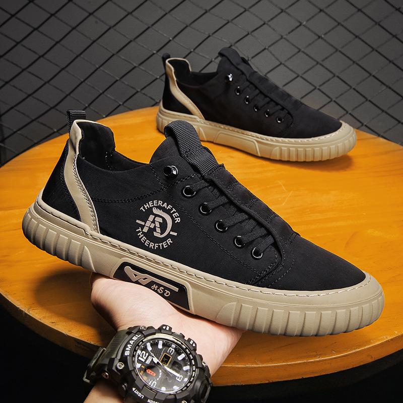 Men's Casual Ice Silk Cloth Canvas Shoes Loafers Sneakers Outdoor Comfort Slip On Flat Shoes for Men Breathable Vulacnized Shoes