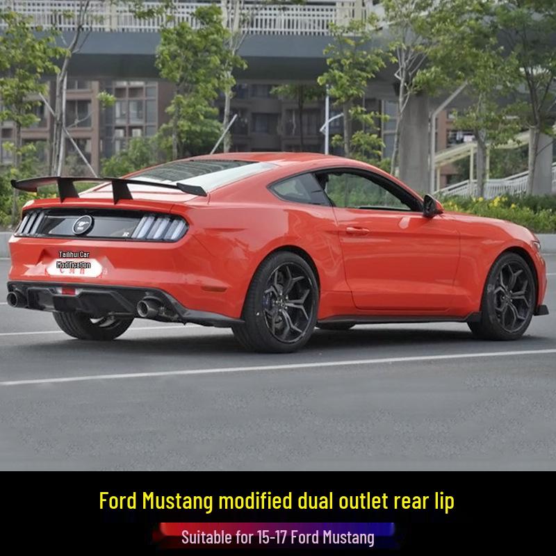 Carbon Fiber Dual Outlet Rear Lip Spoiler for 15-17 Ford Mustang