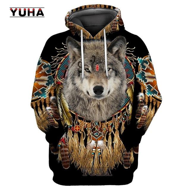 

Красивая мужская толстовка с 3D принтом в стиле племени Native Wolf, осенняя толстовка унисекс, пуловер, повседневная уличная одежда, большой размер XXL небесно-голубой