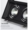 LED Double/Triple-Head Square Downlight: Recessed Aluminum Gimbal Light, COB Spotlight for Commercial Use