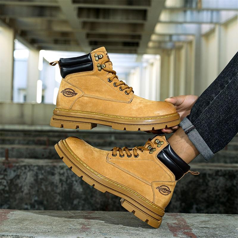 Pánské vysoké boty na volný čas Ručně vyráběné plyšové boty Ležérní boty Podzimní a zimní boty