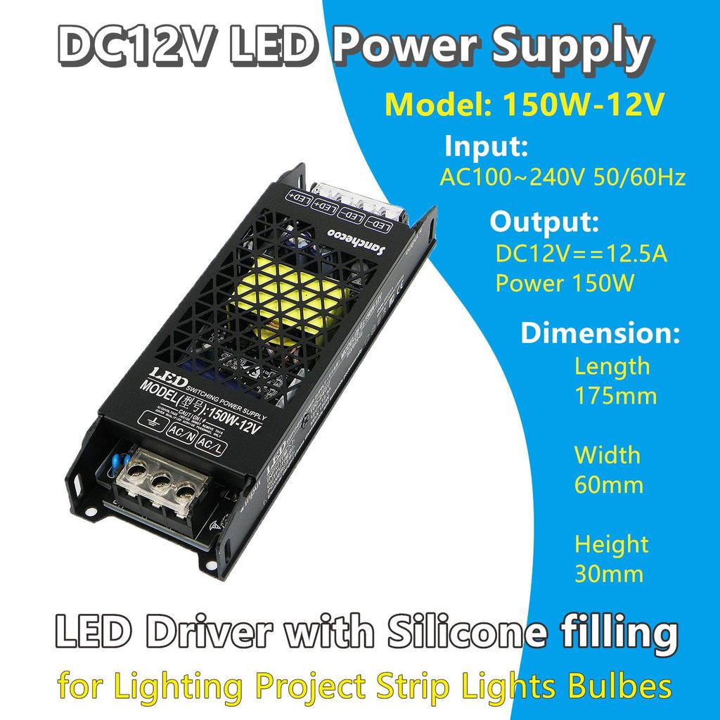 12V LED Driver Power Supply for Strip Lights