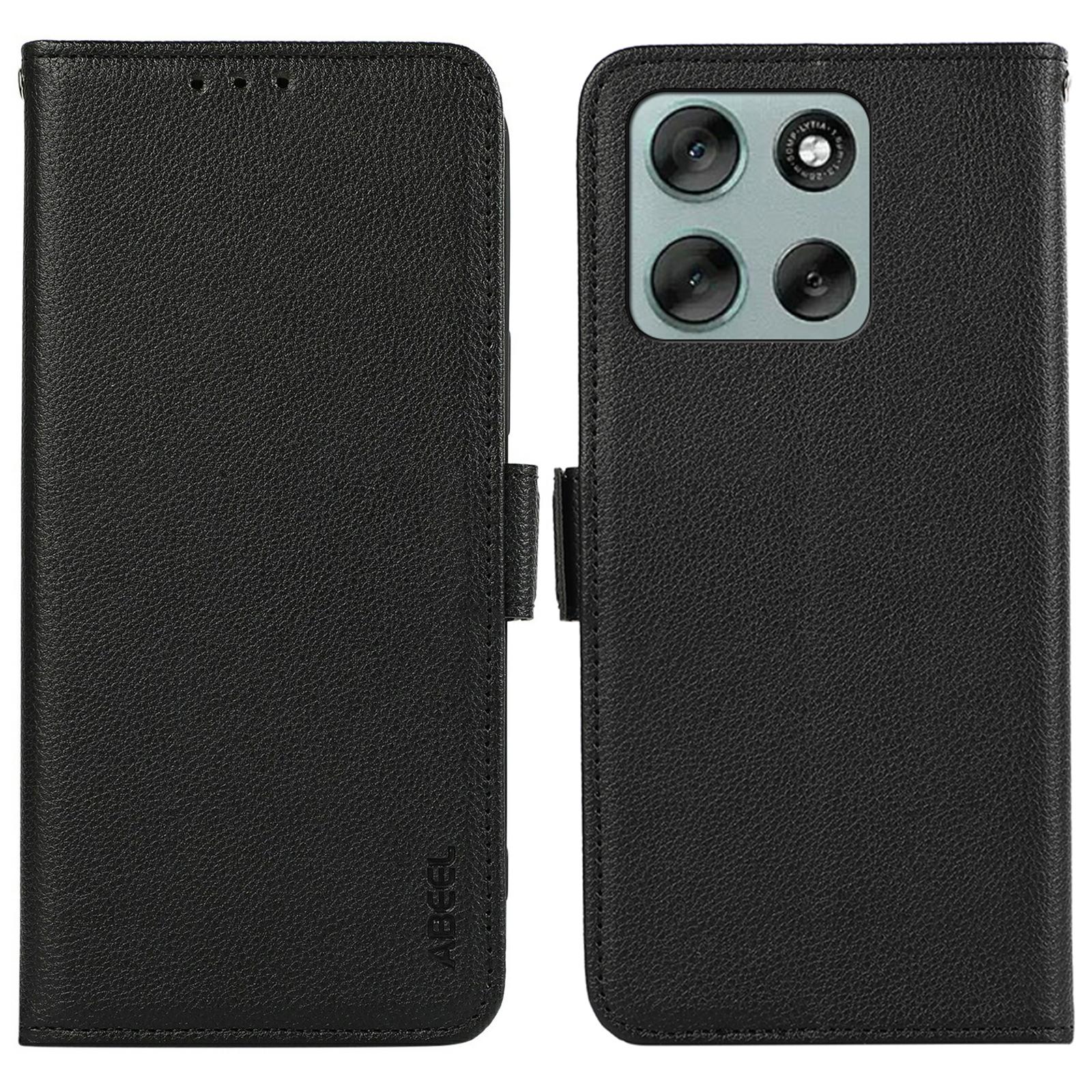 

ABEEL For Motorola Moto G56 5G Case Litchi Texture Leather RFID Blocking Phone Cover