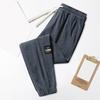 Winter Fall Men Sport Pants Loose Drawstring Elastic Waist Thick Plush