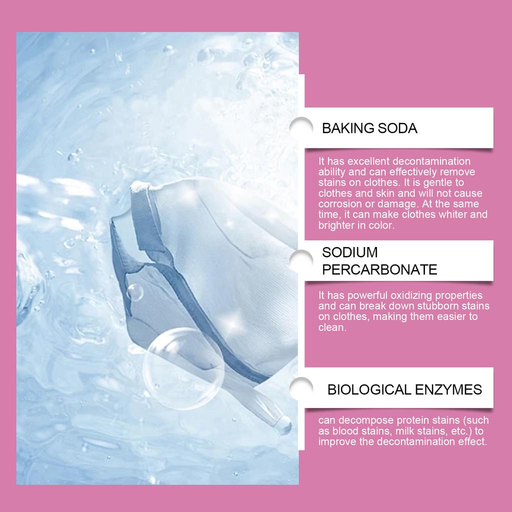 JUE FISH Bio-Enzyme Cleaning Tablets Clothing Oil Remover Clothes Sweat Stain Cleaner Laundry Whitener Fabric Clothes Effervescent Tablet