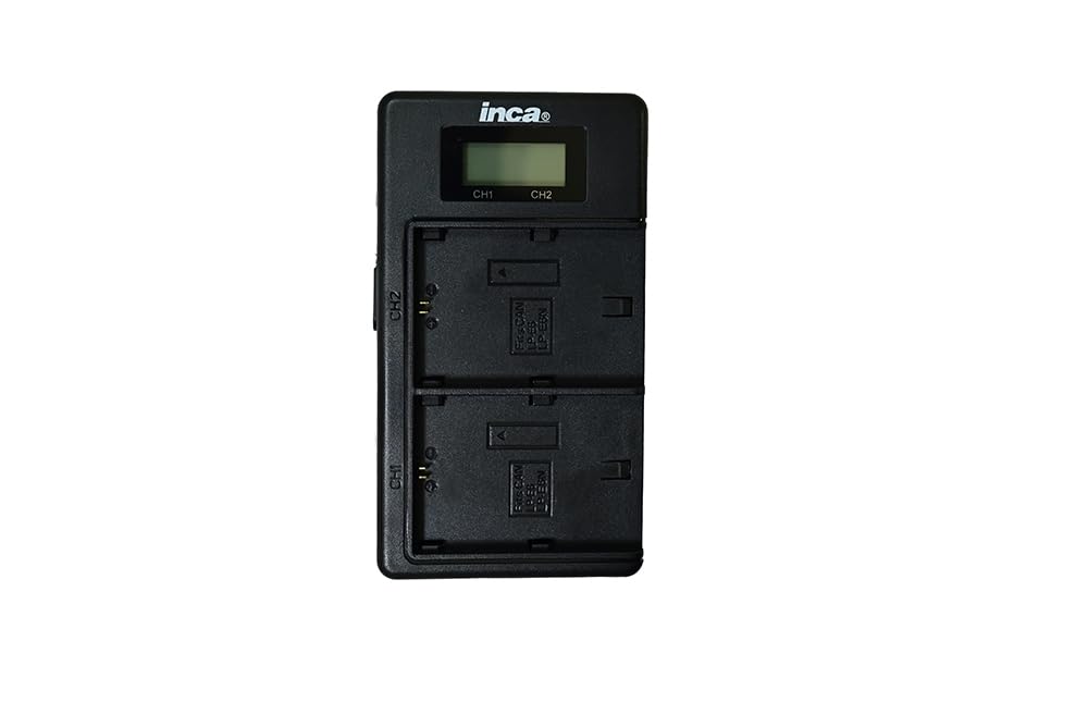 INCA Smart USB Twin Charger for Canon with EOS R6 Mark 5D Mark LP-E6NH (Compatible R5, II, R6, IV, 90D, Etc.) (Product Code INCD-SD005)