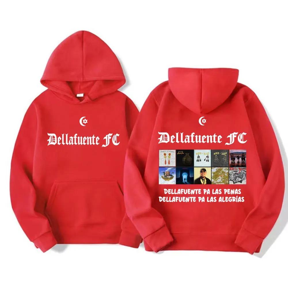 Sudadera Rapper Dellafuente Otoño Invierno Portada del Álbum para Mujer Hombre Sudadera Oversize Streetwear Vintage Casual Sudadera de Chándal Ropa Femenina Masculina