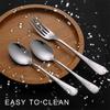 Juego de Cubiertos Elegante Europeo de Acero Inoxidable, Juego de Cucharas y Tenedores
