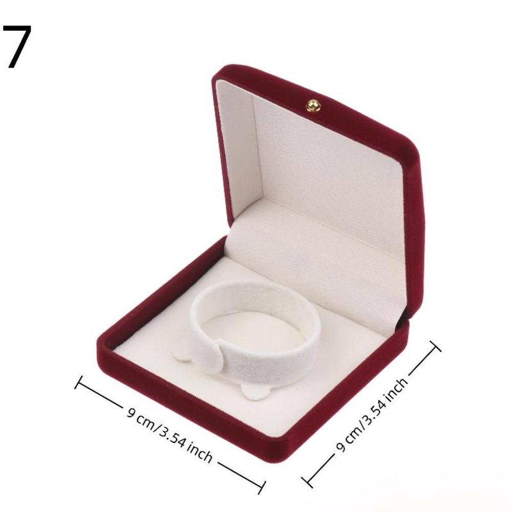 Flocking Jewelry Box Red Packaging Box Luxury Display Storage Box  Jewelry Case