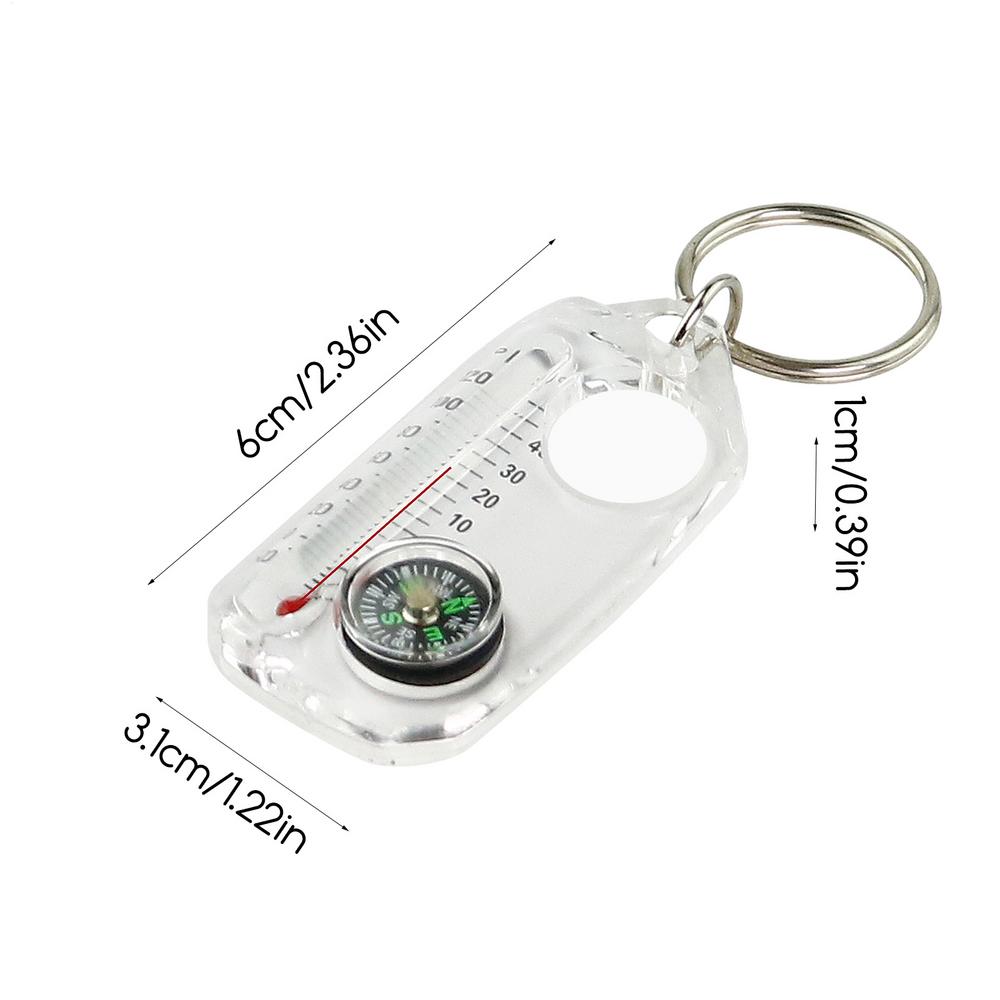 Pocket Survival Compass Multifunction Mini Keychain Camping Compass Thermometer Outdoor Climbing Tester Survival Guiding Tool