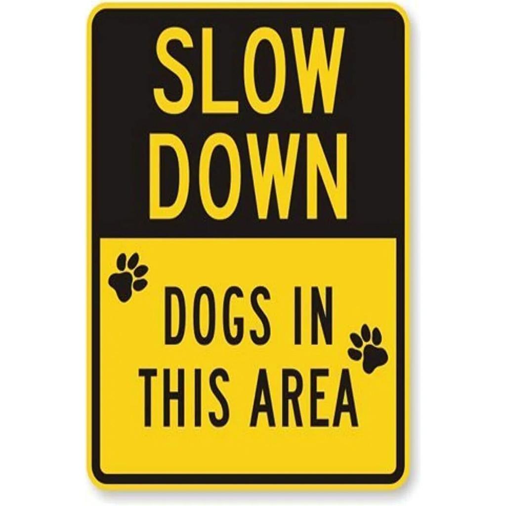 Retro Metalowe Tabliczki Spowalniaj Dzieci i Zwierzęta przy zabawie Plakaty Vintage do Domu Ogrodu Baru Jaskini Mężczyzny Kawiarni Dekoracja Ścienna Biura Prezent