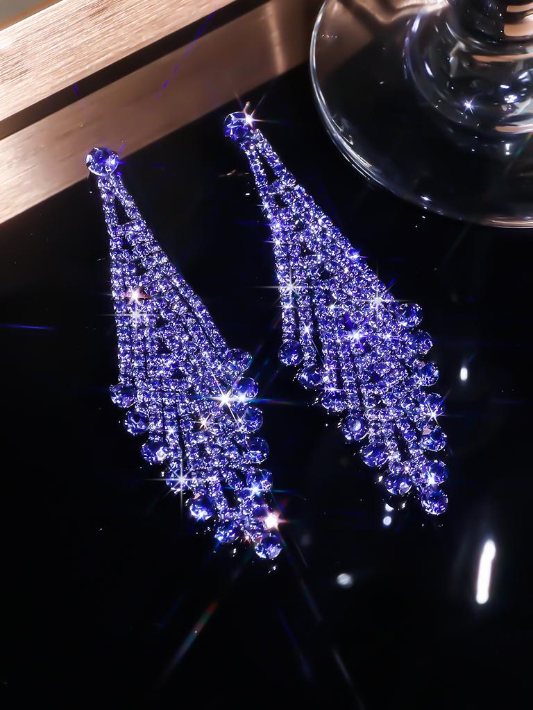 Temperament Super Błyszczące Diamentowe Długie Kolczyki