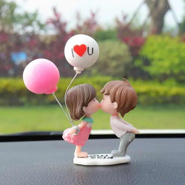 Lovely Couple Decoration Car Interior Accessories For Home For Car Center Console Rearview Mirror Ornament Cake Decoration Gift